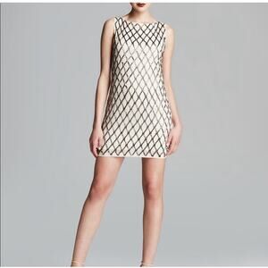 B40 Alice + Olivia Beaded Silk Dress Women 0 Cocktail Party Mad Men Great Gatsby